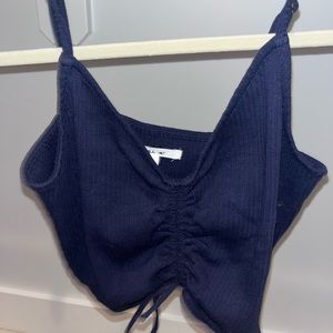 Navy blue low neck tank top